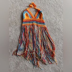 Never worn- crochet colorful top